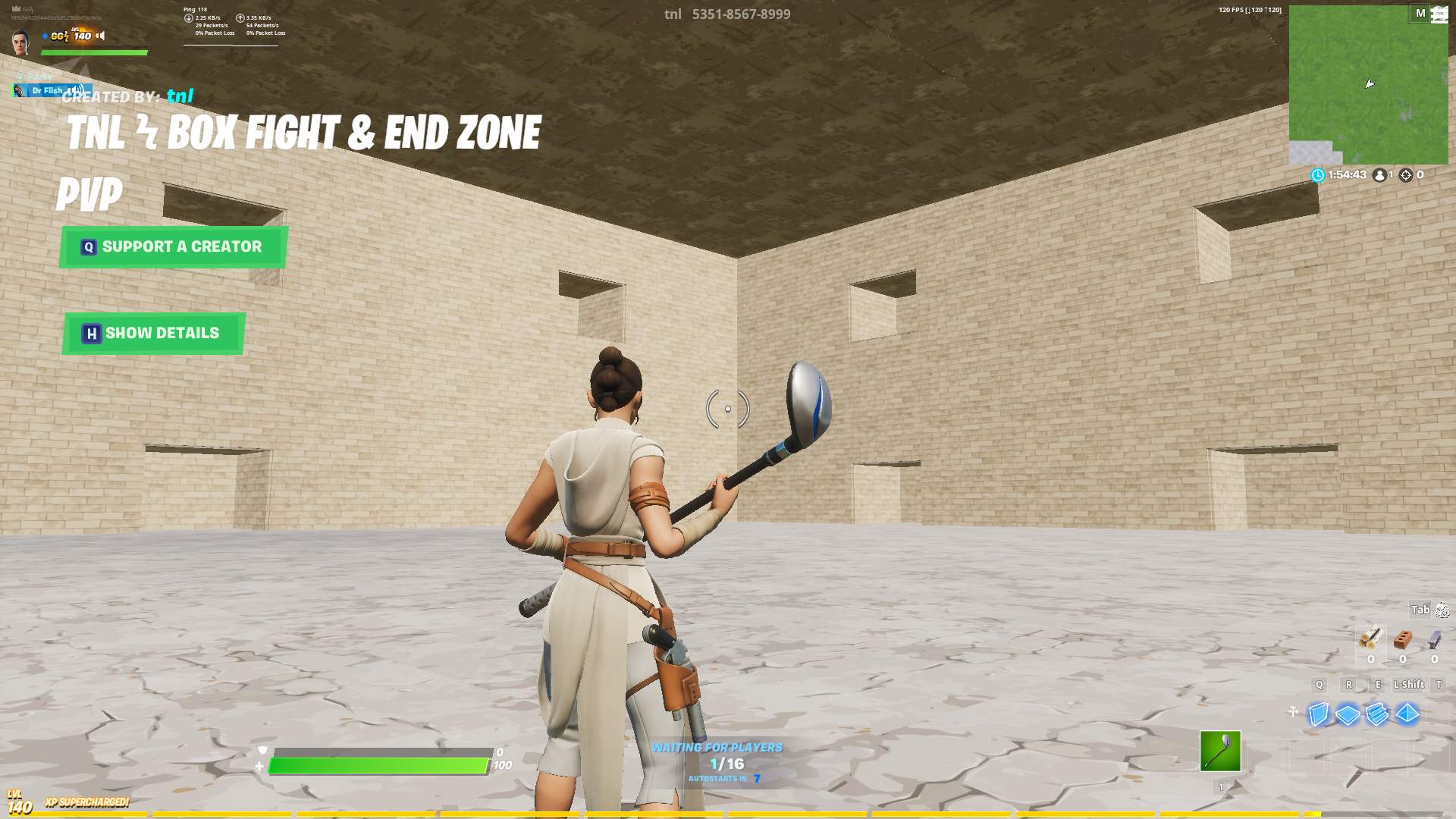 TNL ϟ BOX FIGHT & END ZONE PVP Fortnite Creative Map Codes