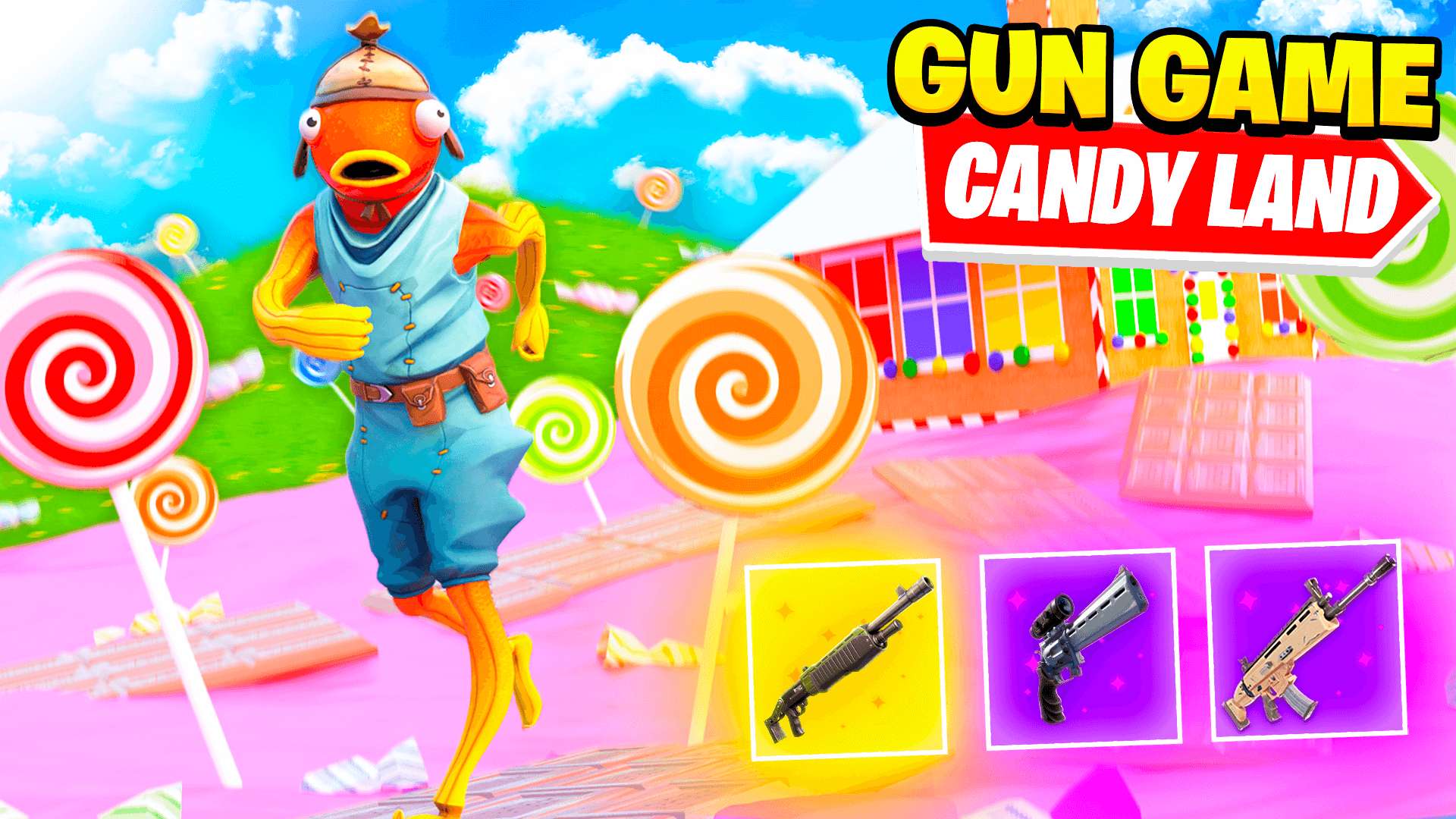 Candy Land Gun Game Fortnite Creative Fun, Gun Game, and Mini Games