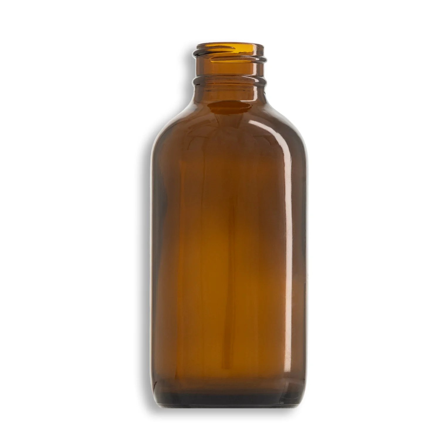 4oz Amber Boston Round Glass Bottle