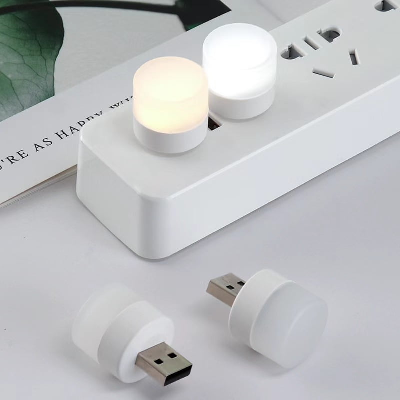 USB Mini LED Night Light (5pcs Pack, White Light) 2.5 Drop