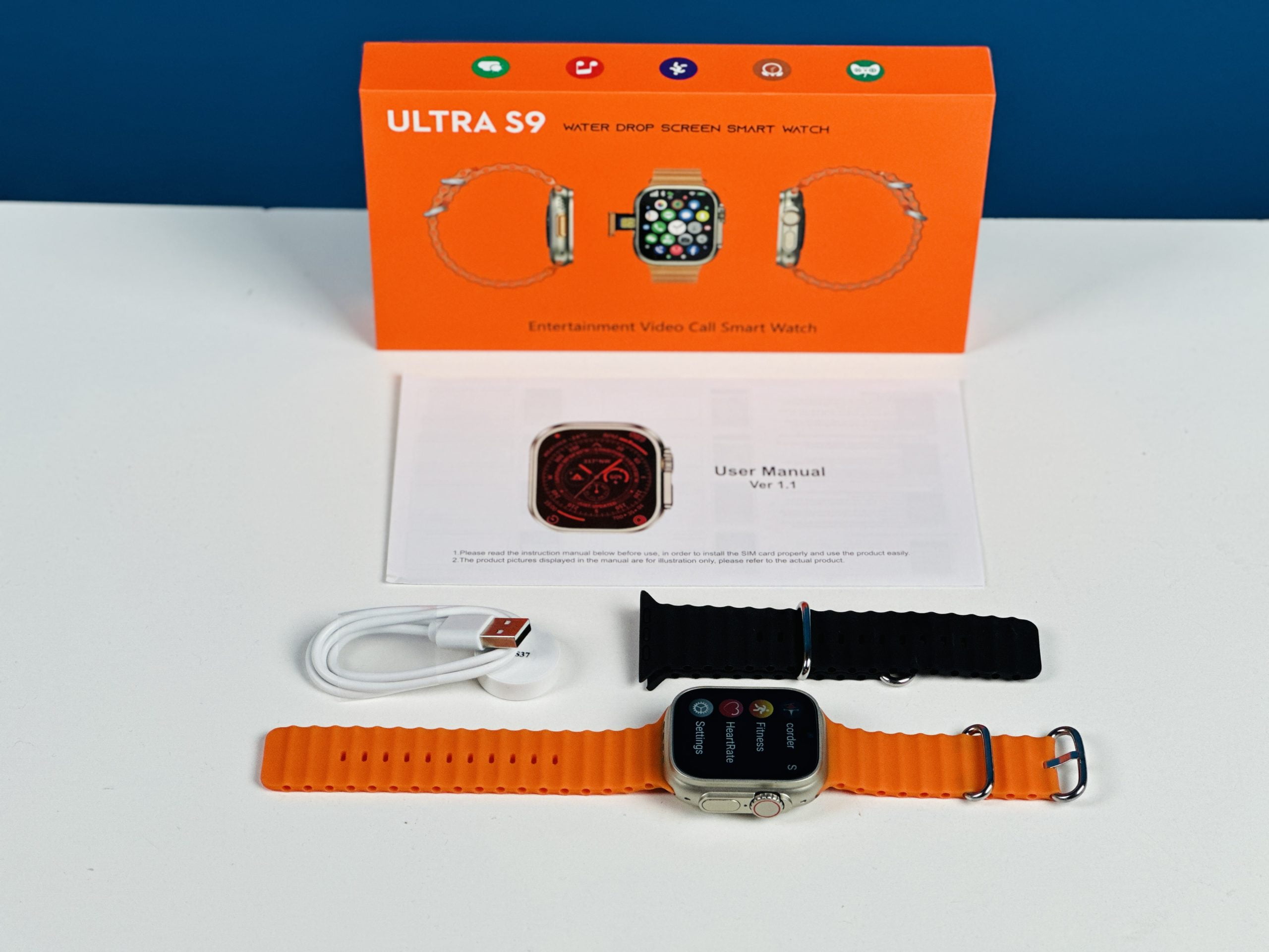 Ultra S9 Android 4g Smartwatch With Dual Camera 1GB/16GB (Body Color