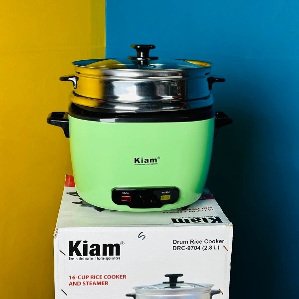 Kiam DRC 9704 2.8 liter Stainless Steel + NonStick Double Pot Rice