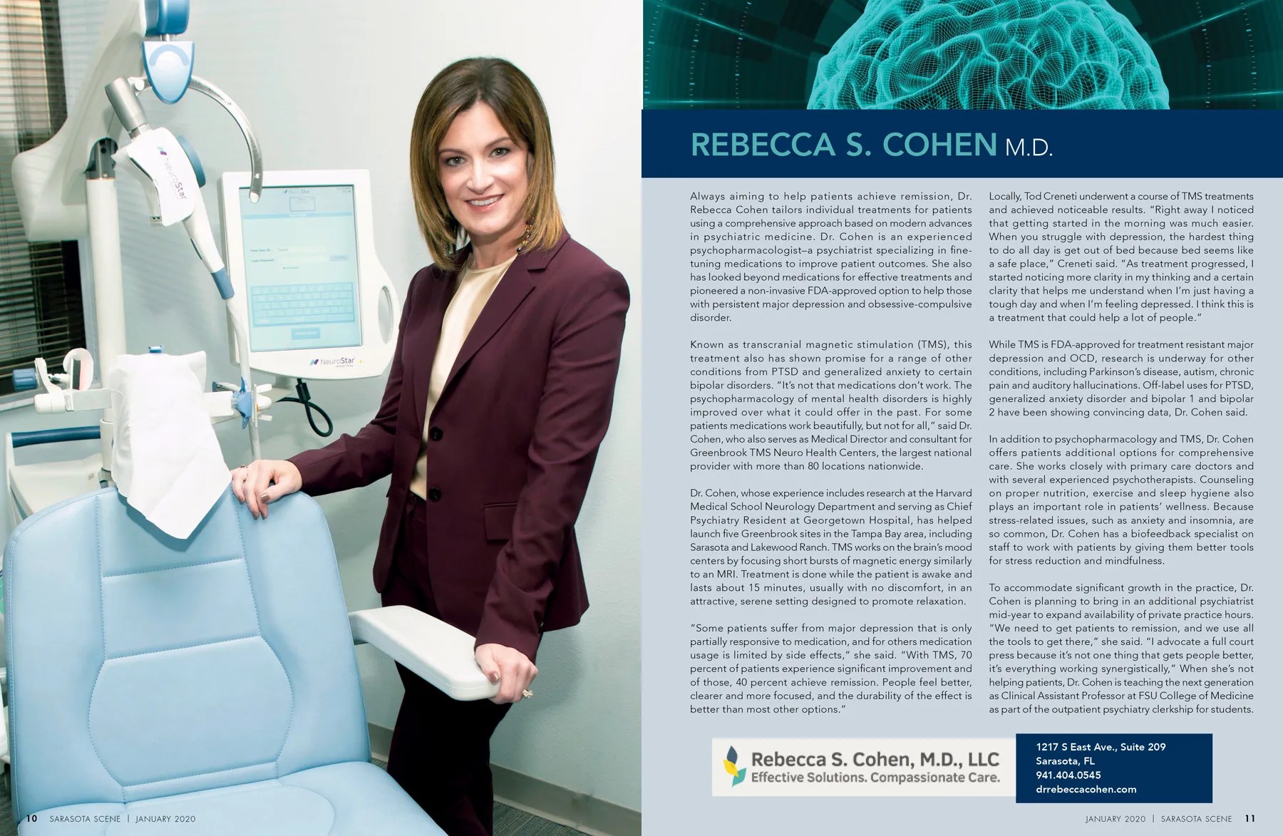 Dr. Cohen featured in Scene Magazine January 2020 Sarasota