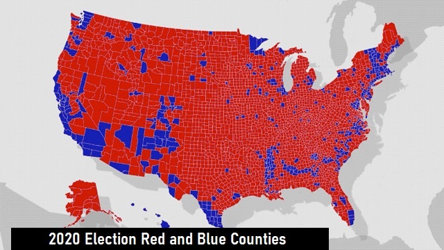 Red Blue County Map Quarter of Americans believe it’s time for U.S. to split into separate