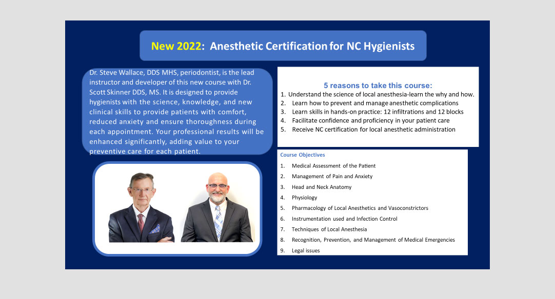 Hygienist Anesthetic Certification Dr Steve Wallace