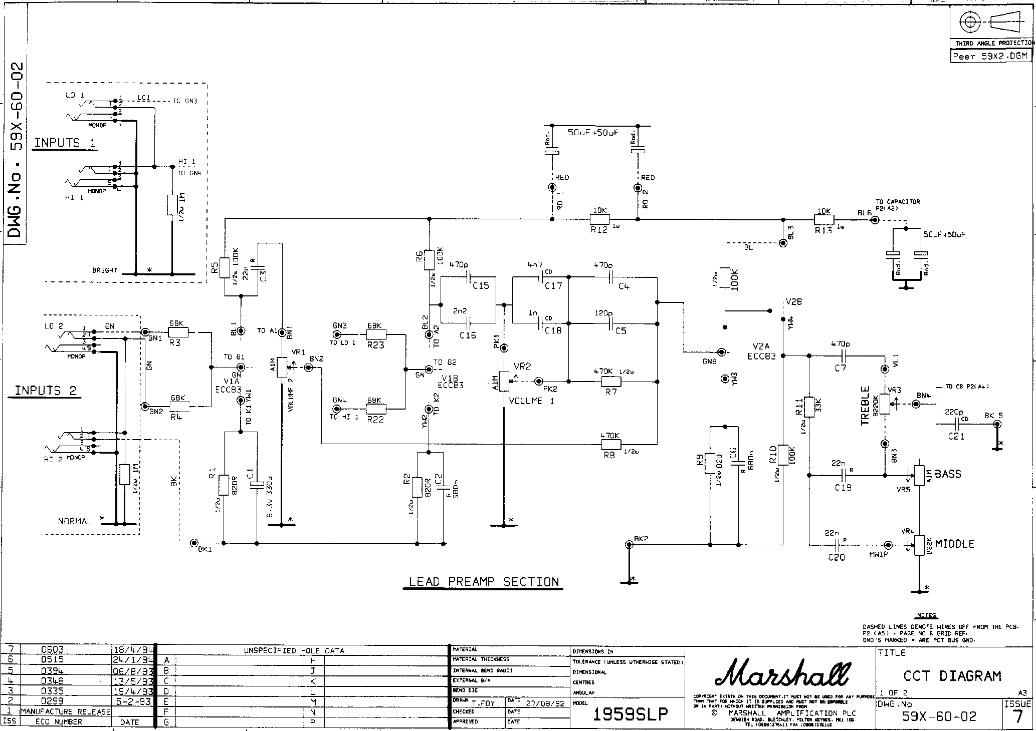 Marshall Reissues Schematics - Dr.Tube