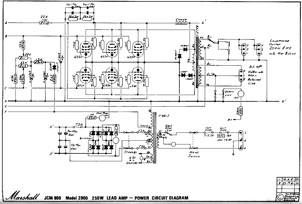Marshall 2000 Schematics - Dr.Tube