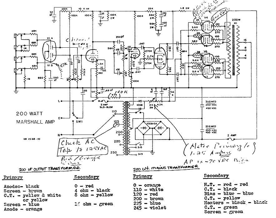 Marshall Major Schematics - Dr.Tube