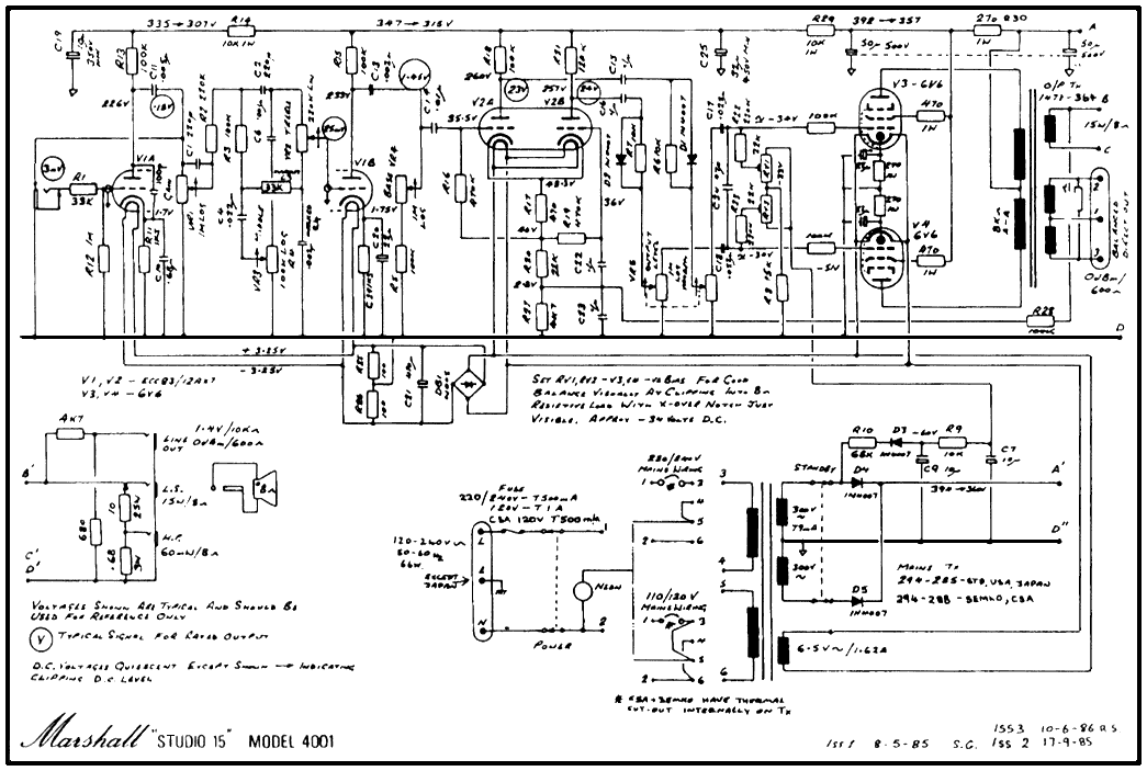 Marshall JCM800 Schematics - Dr.Tube