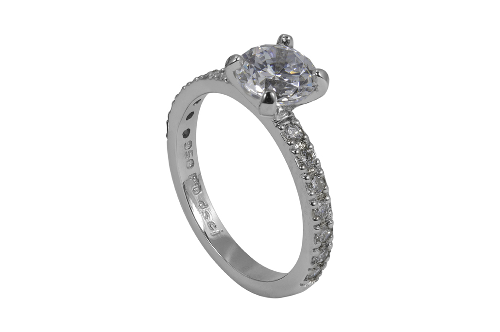 Palladium with Pave set Diamonds Drue Sanders Custom Jewelers