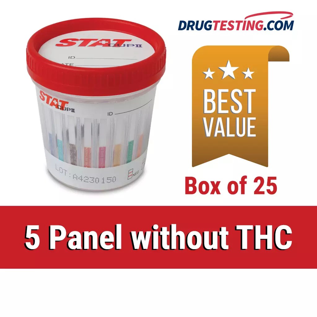 Statcup Ii 5-Panel No Thc (Coc/Amp/Mamp/ Opi/Pcp) 25 Test Per Box @ $6.50/Ea Test - Drug Testing