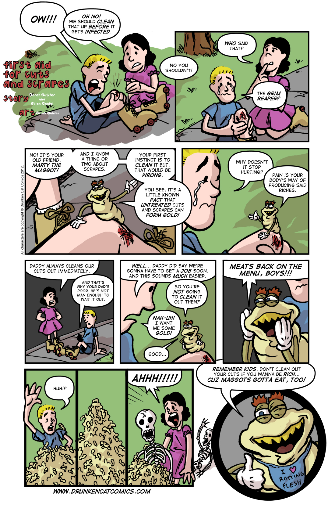 First Aid for Cuts and Scrapes Drunken Cat Comics