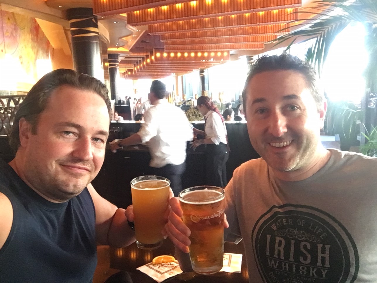 Day 124 Cheesecake Factory Drunk Man Walking