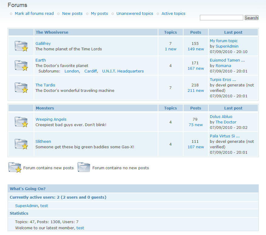 Advanced Forum screenshots
