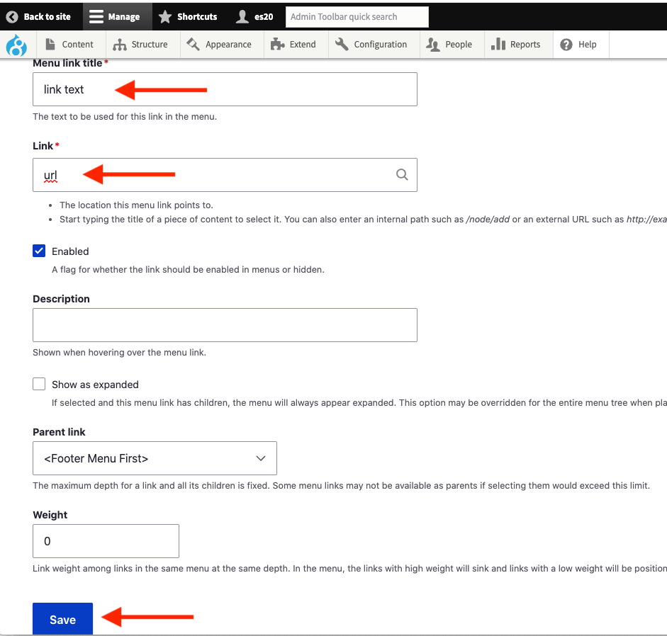 Footer Settings Illinois Drupal Framework Illinois