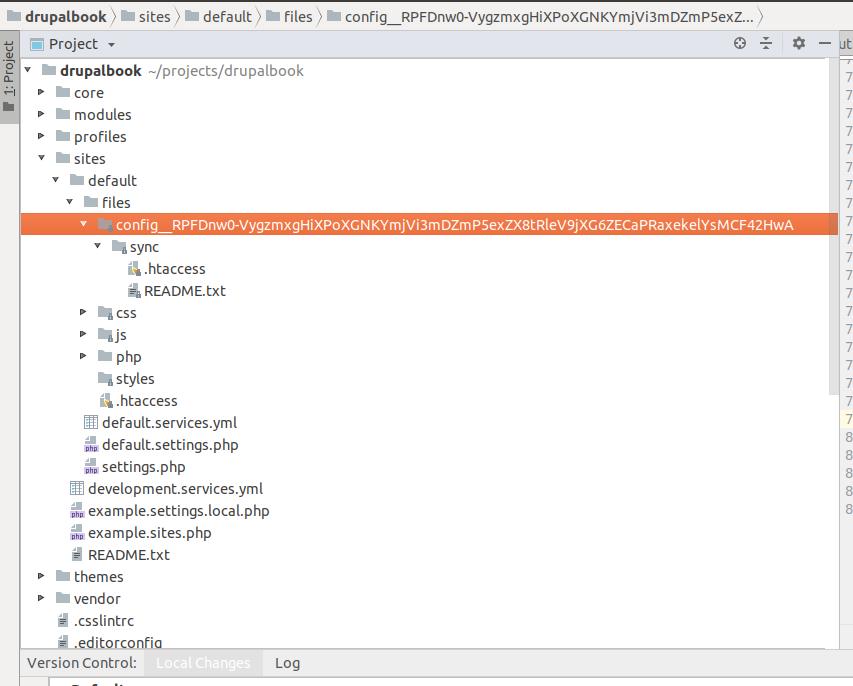 9.9. Configuration management in Drupal. Active, Sync configuration