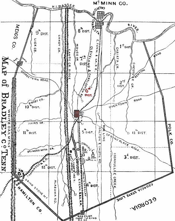 Bradley County District Map Bradley County District Map From "History of the Rebellion",1866