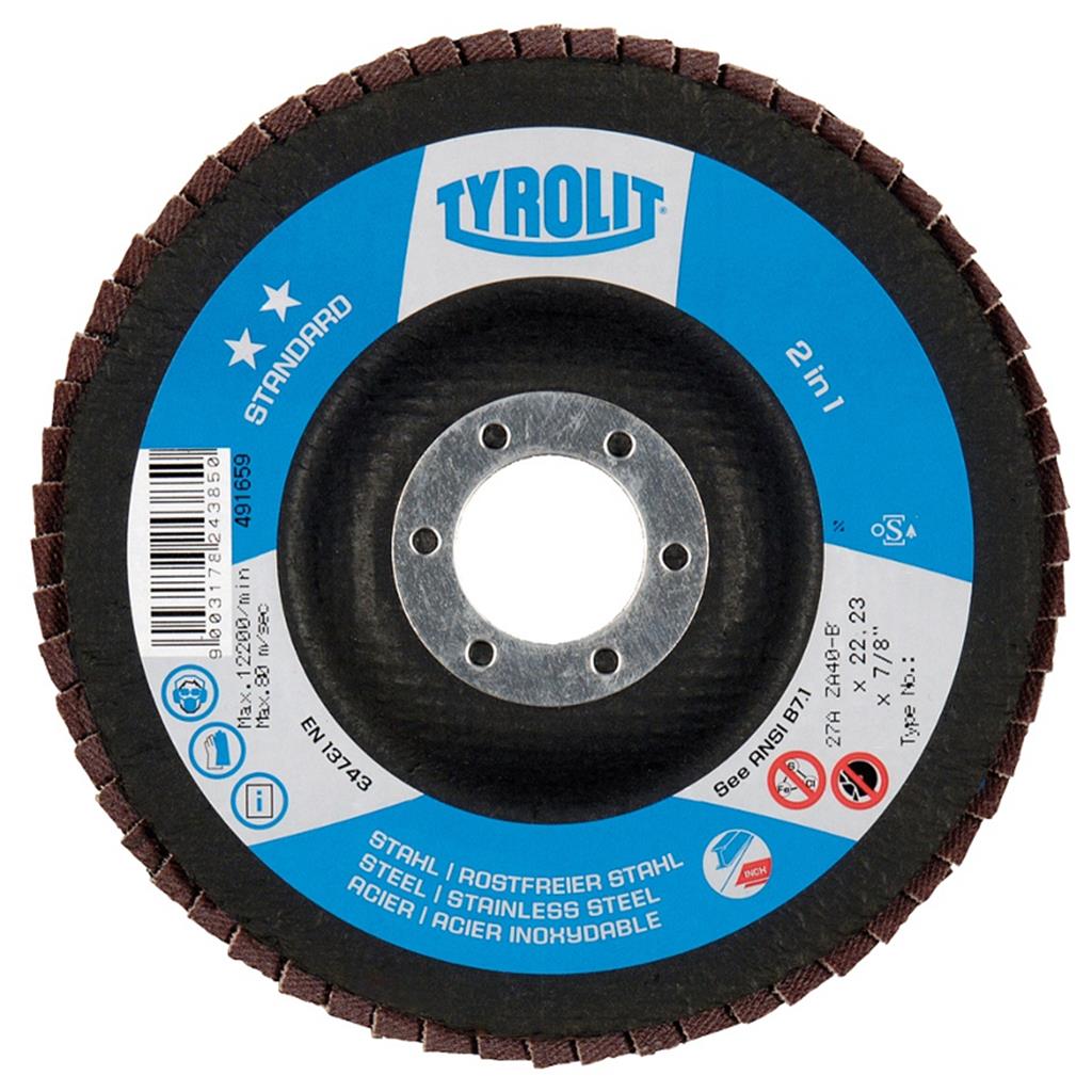 Tyrolit Flap Discs Conical (Standard) 125mm, 120G DR Weld