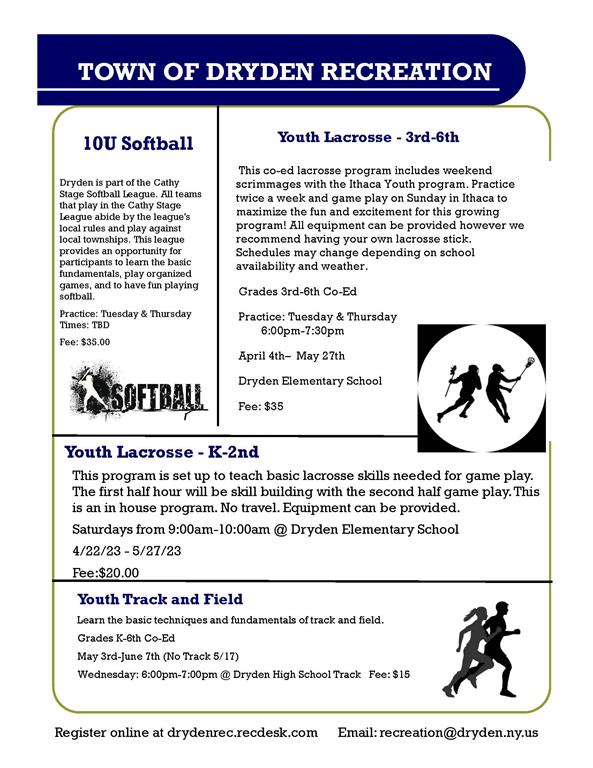 Town of Dryden Recreation Town of Dryden Recreation