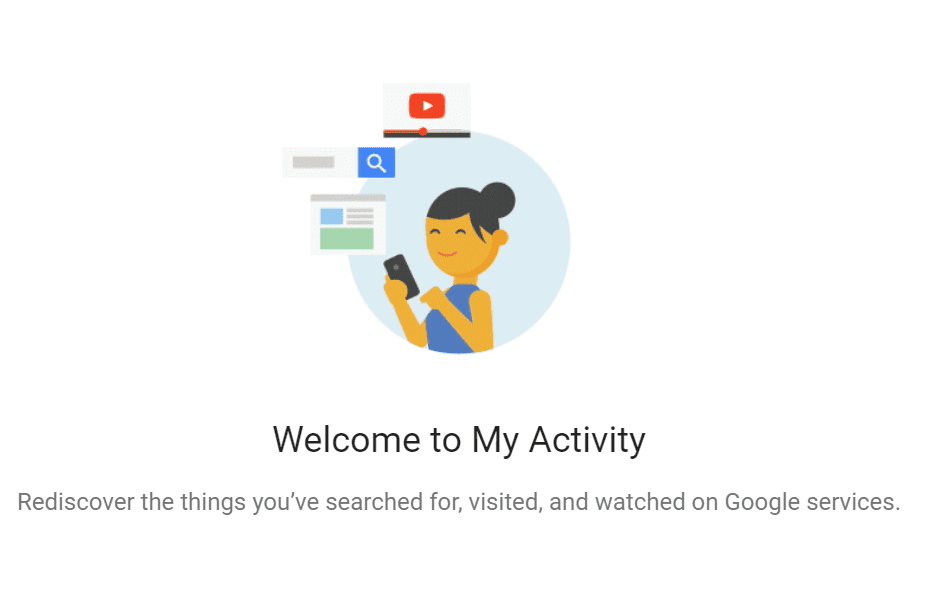 Track your Google history My Activity page