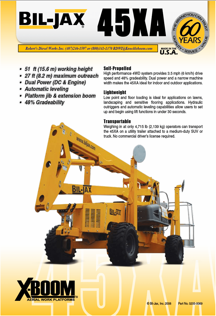 ManLift. 45XA Aerial work platform. Man Lift. Aerial lift. Self