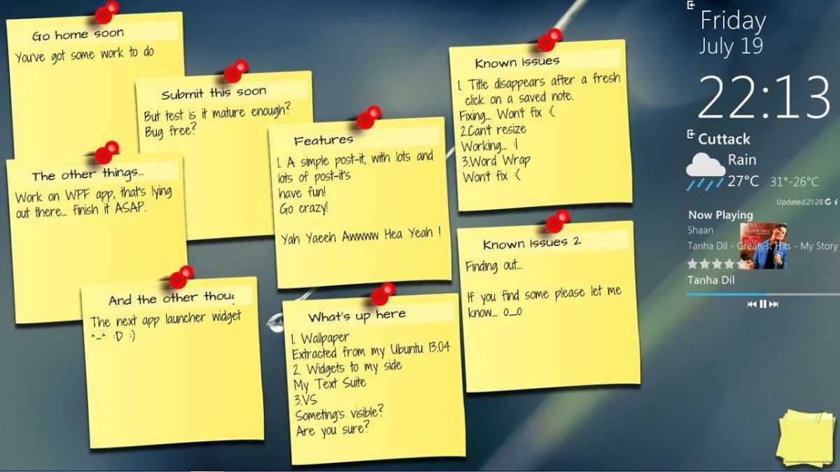 Как создать заметку на рабочем столе windows 10