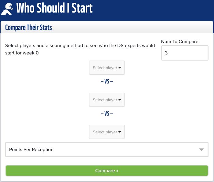 Best Fantasy Football StartSit Tool Draft Sharks