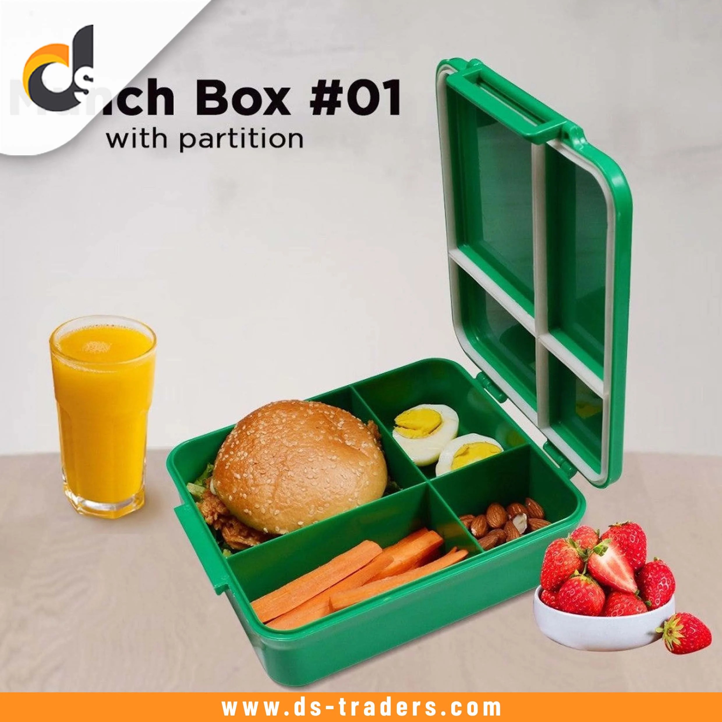 Cartoon Printed Lunch Box with 4 Partition DS Traders