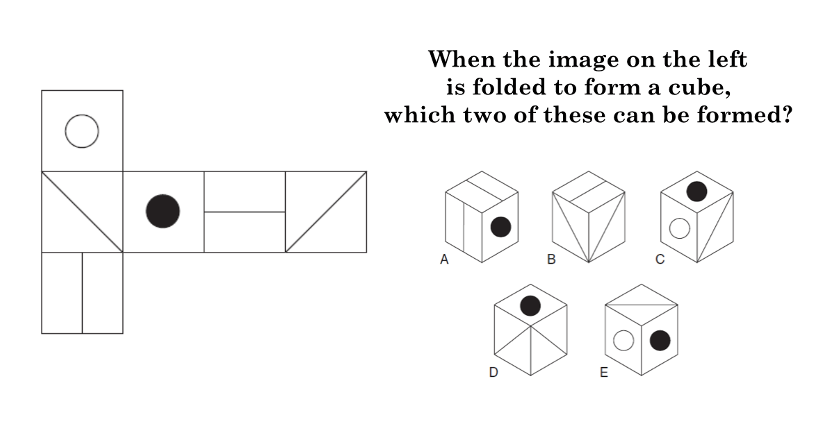 Logic Problem on Recognizing Visual Patterns Fold it and the cube will