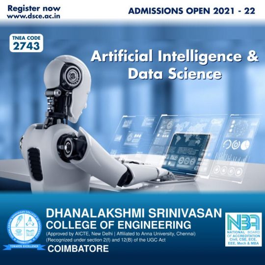 ADMISSIONS OPEN 202122, B.TECH.,ARTIFICIAL INTELLIGENCE & DATA SCIENCE