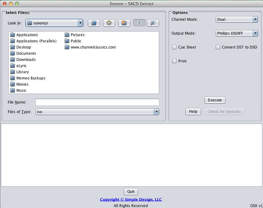 Sonore APPS ISO2DSD