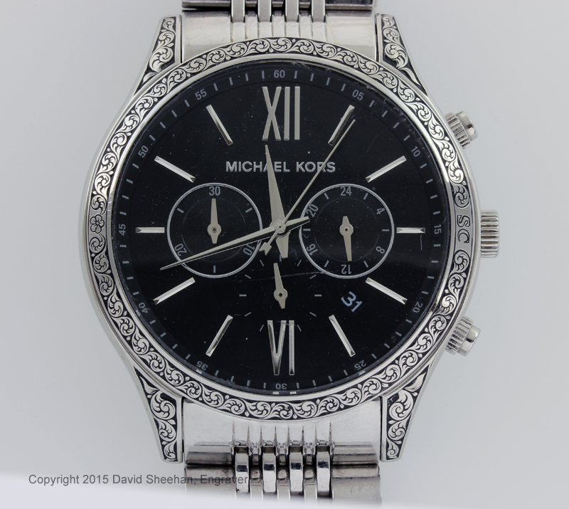 Hand Engraved Wrist Watch DAVID SHEEHAN ENGRAVERDAVID SHEEHAN