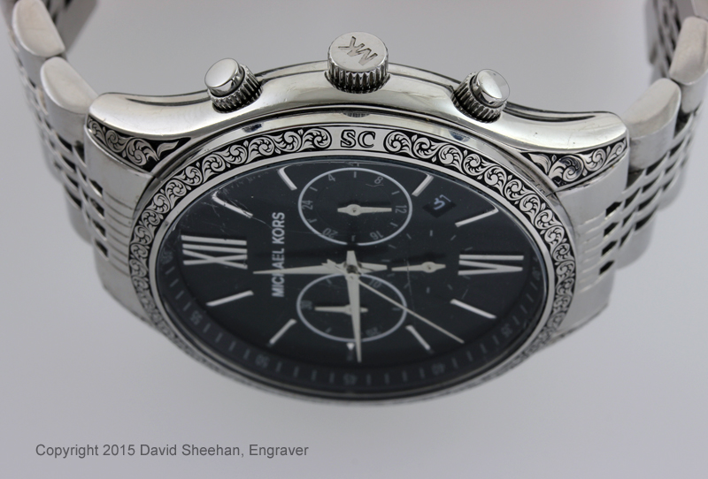 Hand Engraved Wrist Watch DAVID SHEEHAN ENGRAVERDAVID SHEEHAN