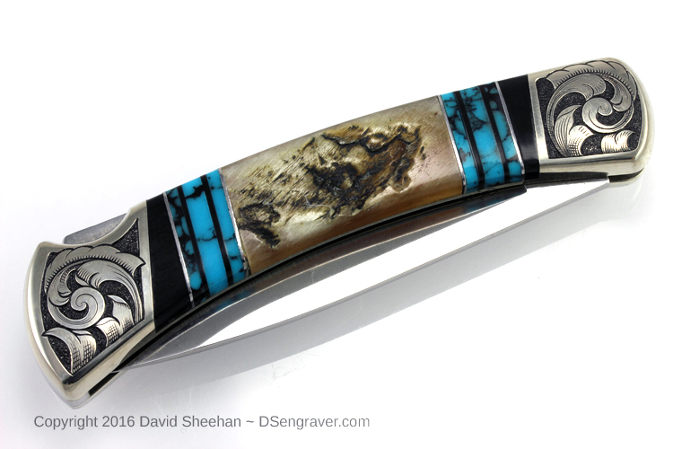 Hand Engraved Buck Knife DAVID SHEEHAN ENGRAVERDAVID SHEEHAN ENGRAVER