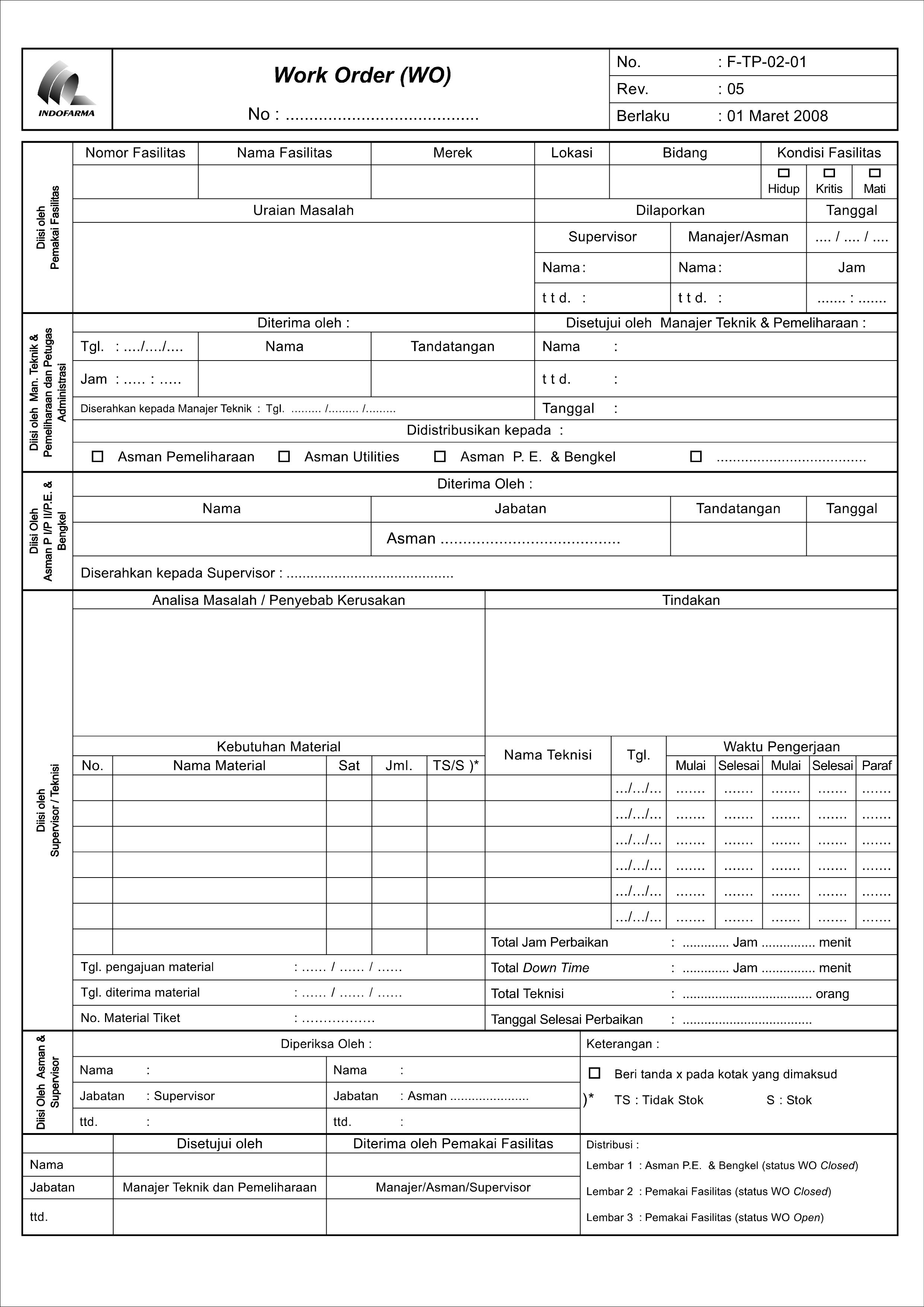 Work Order Indofarma | Dsignkrisna