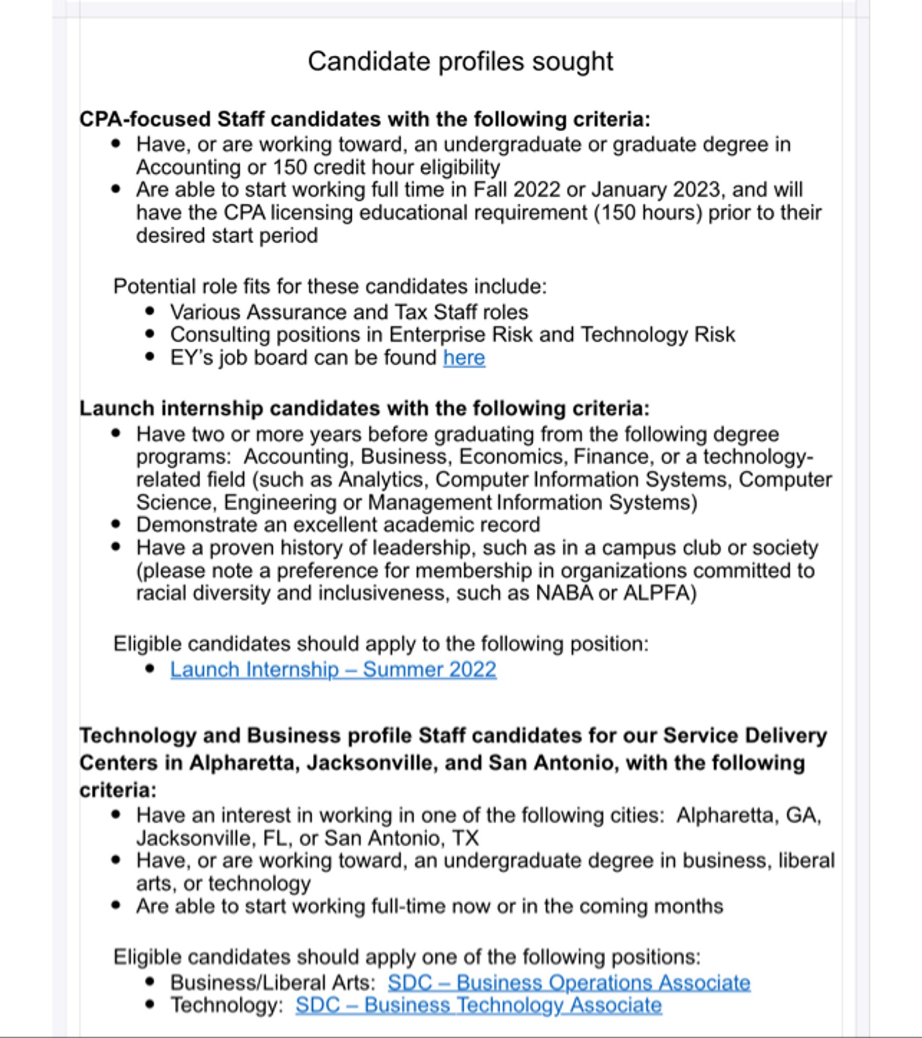 Accounting Part-Time Summer 2022 Internships In Tx Anyone Looking For An Internship Dm Me! Ey Is Hiri... | Fishbowl