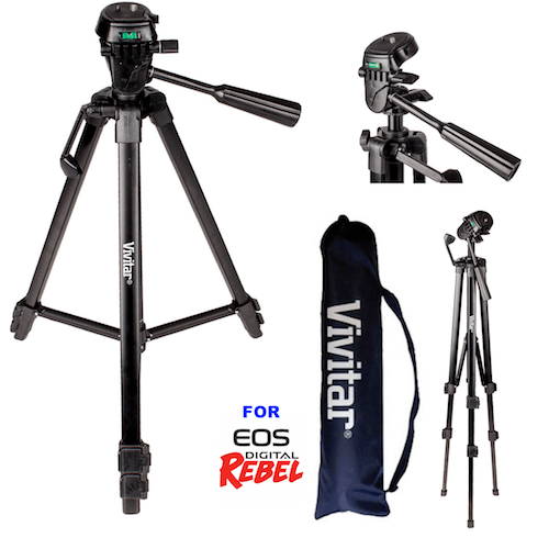 52" PRO VIVITAR TRIPOD WITH QUICK RELEASE FOR CANON EOS REBEL 5D 6D 7D