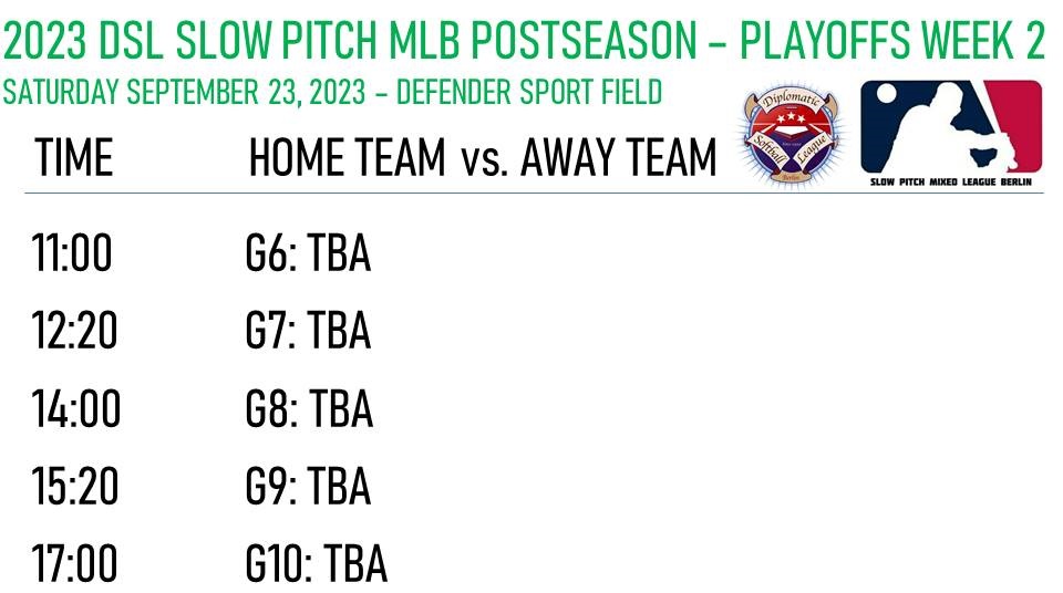Schedule DSL Softball League