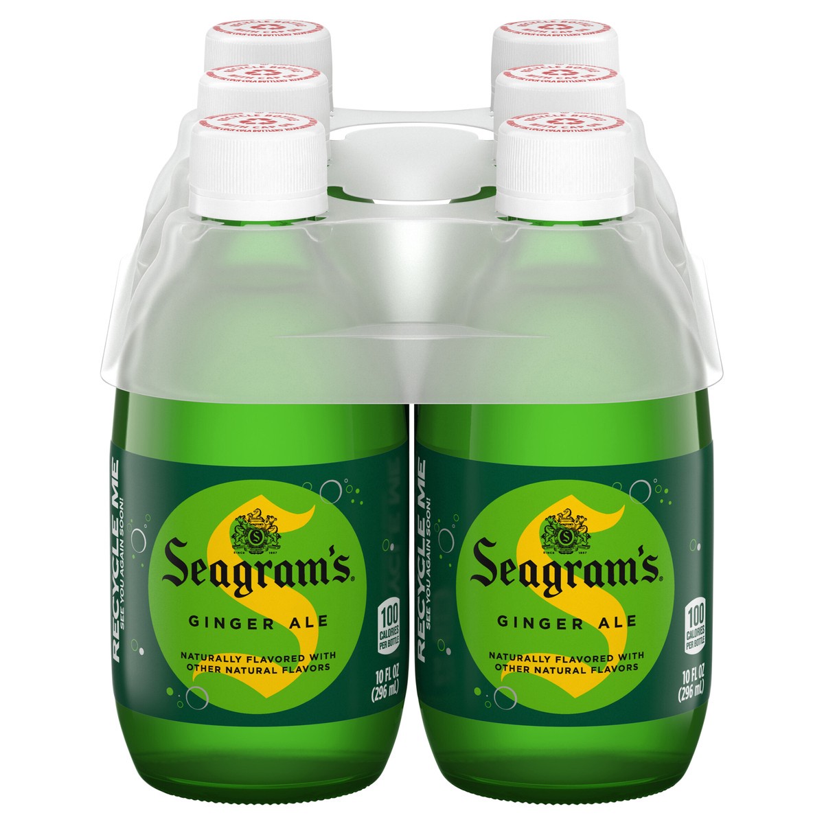 Seagram's Seagrams Ginger Ale Glass Bottles, 10 fl oz, 6 Pack 6 ct; 10
