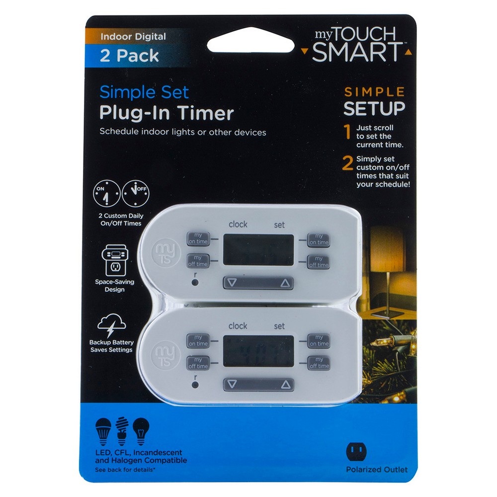 MyTouchSmart Indoor Simple Set PlugIn Timer 2 ct Shipt
