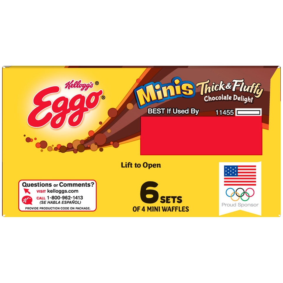 Kellogg's Eggo Thick & Fluffy Minis Chocolate Delight Waffles 6 ct; 9.7