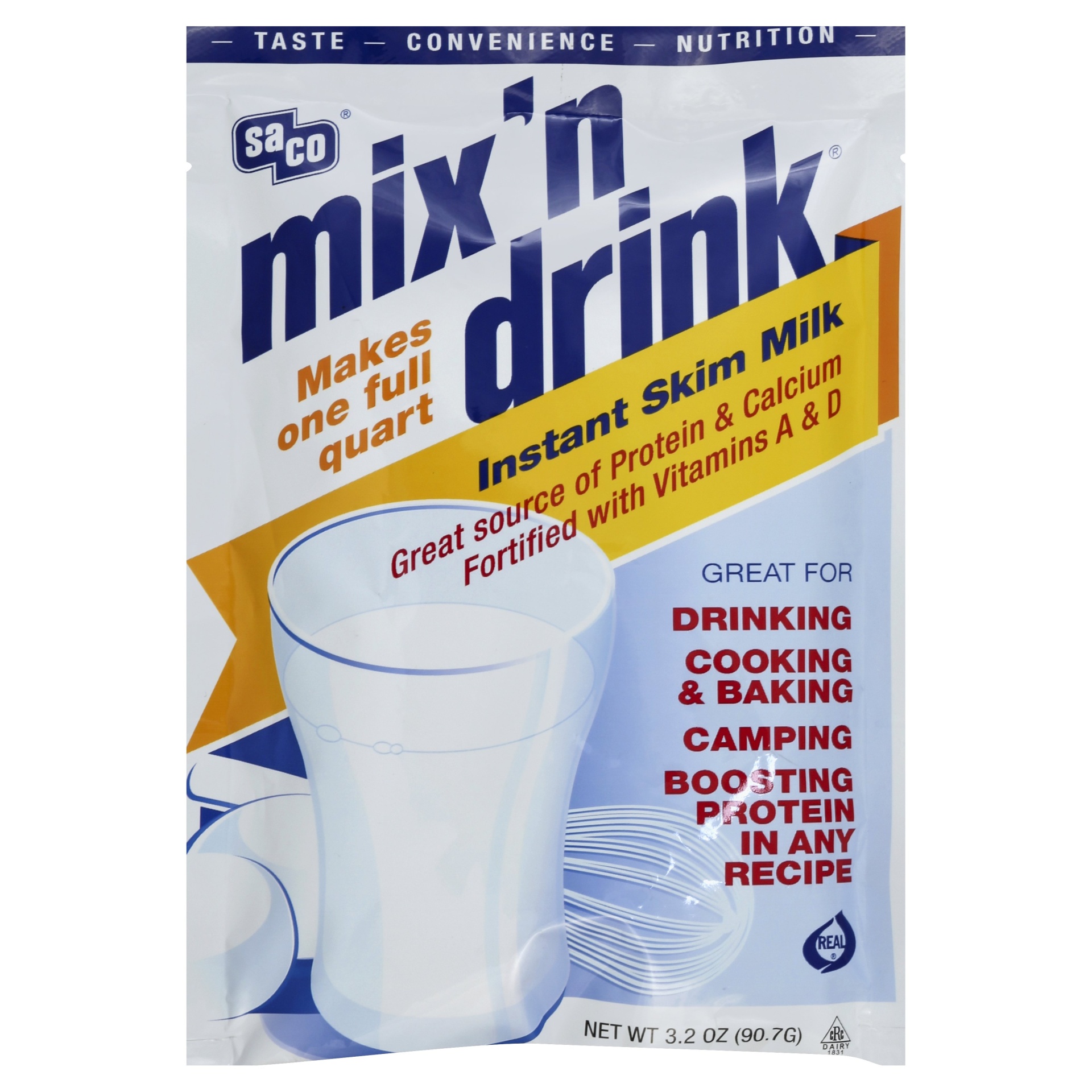 Saco Mix 'N Drink Instant Skim Milk 3.2 oz Shipt
