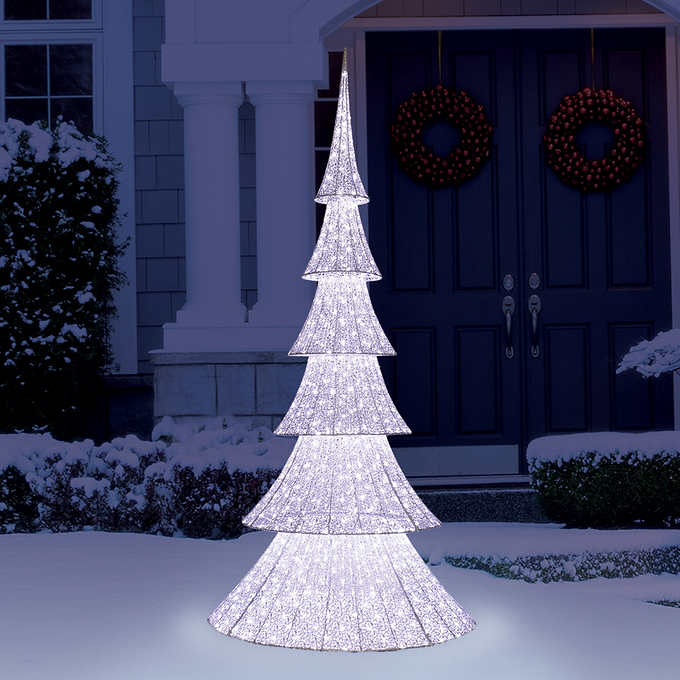 8′ GLITTER HOLIDAY TREE w/LED LIGHTS