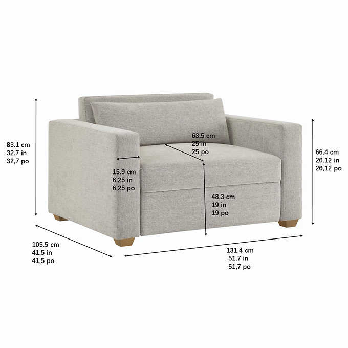 Thomasville Dillard Fabric Twin Size Convertible Sleeper Chair (Shelf