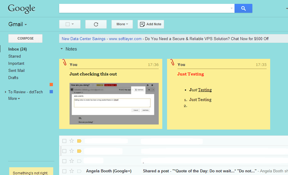 Add notes to emails in Gmail with Notes for GMail [Chrome, Firefox