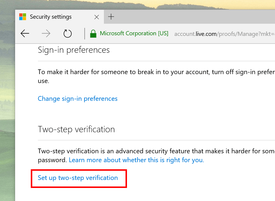How to enable twostep verification for Microsoft Account [Tip