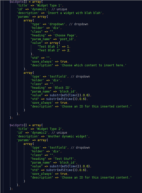 Dynamic WordPress WP_Widget generator