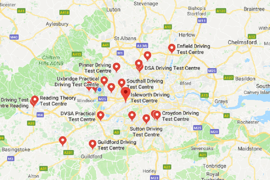 Information on popular driving test routes.