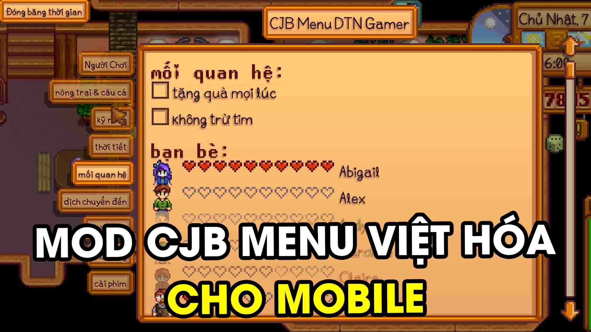 Tải CJB Cheat Menu 1.27.1 Mod Stardew Valley 1.5.6 Mobile