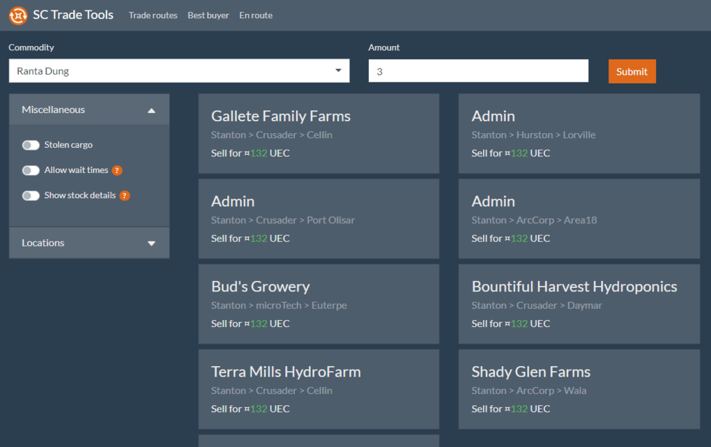 Citizen spotlight SC Trade Tools Optimized Star Citizen trade